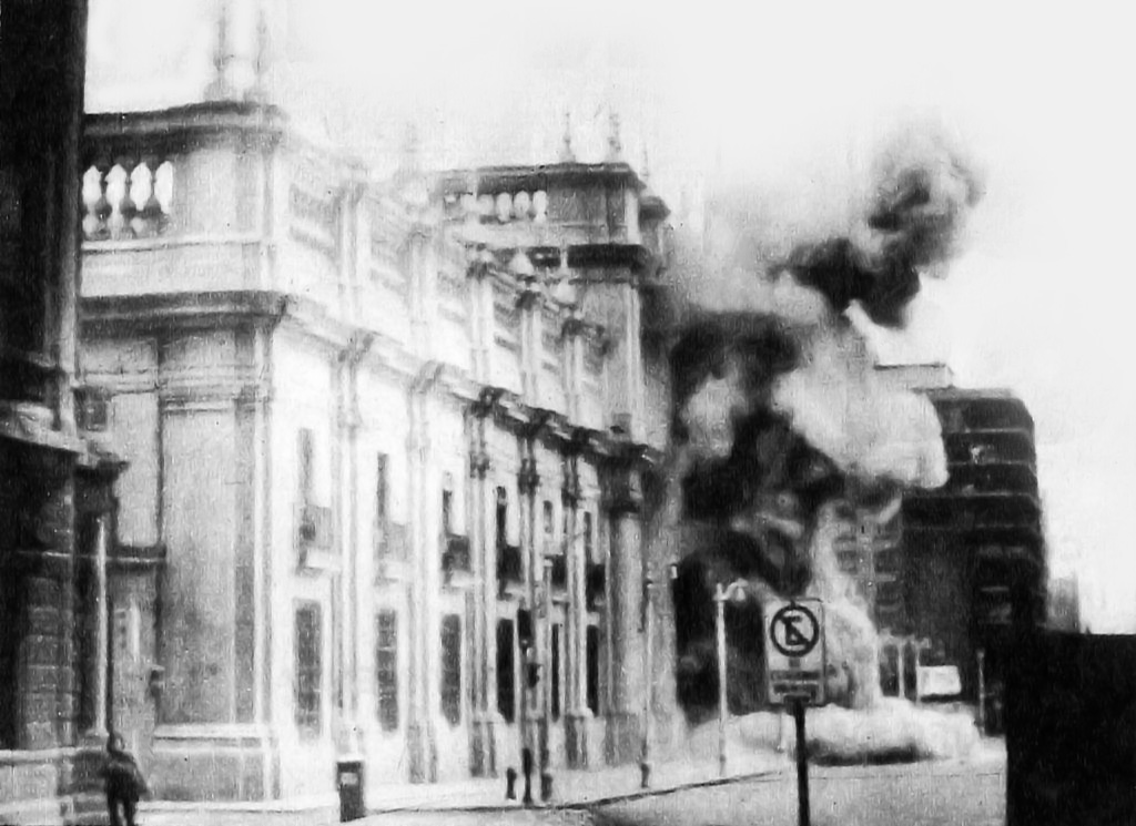 Coup in Chile 1973. Bombing of La Moneda.